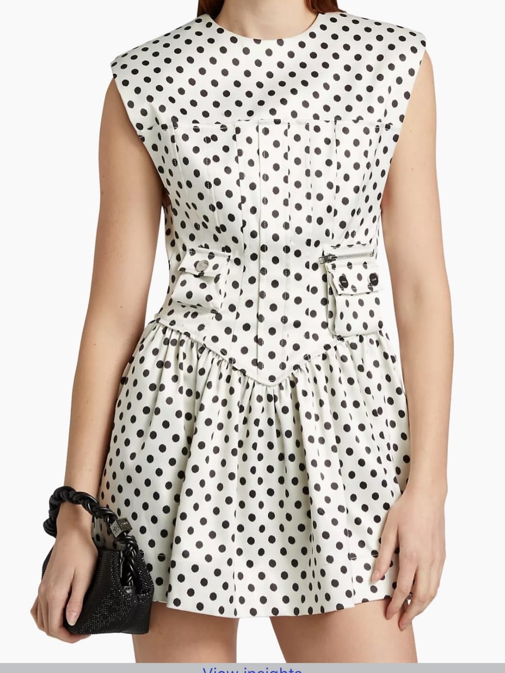 Ganni White Polka Dot Sleeveless Mini Dress - Picture 3 of 4